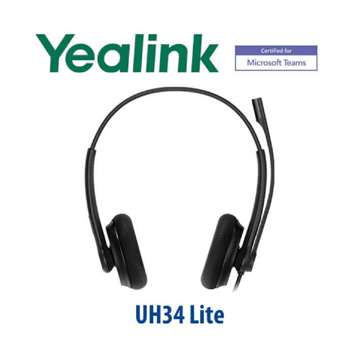 Yealink UH34 Lite Microsoft Teams Over-the-Head Binaural Headset (USB-A)