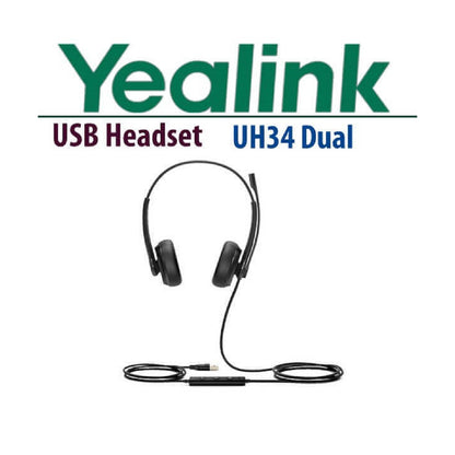 Yealink UH34 Microsoft Teams Over-the-Head Binaural Headset (USB-A)